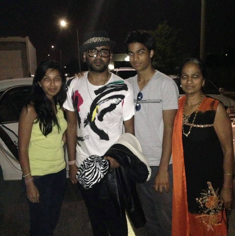 Group photo capturing a joyful moment after a dance show with a popular Bollywood singer, Benny Dayal.